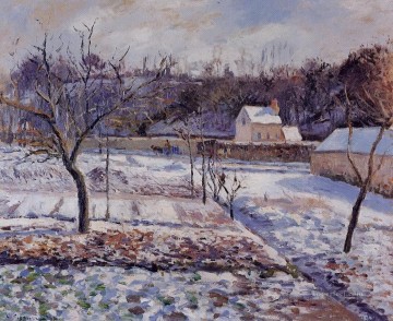  Efecto Lienzo - l ermita pontoise efecto nieve 1874 Camille Pissarro